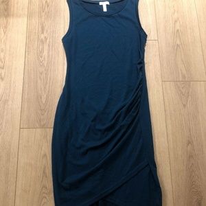 NWOT $56 Leith Ruched Body-Con Tank Dress in Black